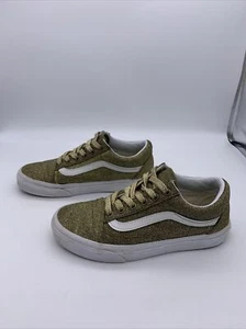 Vans Off The Wall Gold Glitter Skateboarding Shoes Women's 6 Or Men's 4.5 GUC - Picture 1 of 10