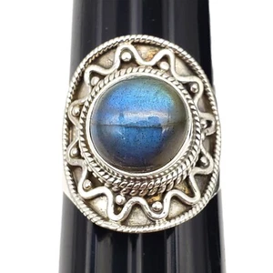 Anillo de plata de ley labradorita tamaño 7,5 flash azul - Imagen 1 de 4