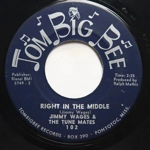 JIMMY WAGES & THE TUNE MATES - RIGHT IN THE MIDDLE /BIGGEST - OBSCURE COUNTRY 45 - Picture 1 of 2