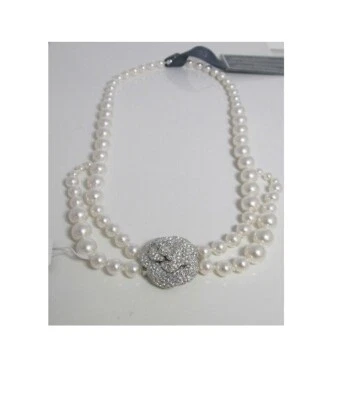 Eliot Danori by Nadri Crystal Camellia Flower Faux Pearl Collar Necklace — 第 1/3 张图片