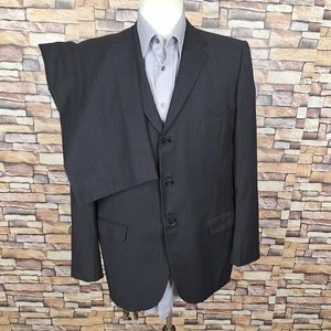 1960s Griffin Clothes 2 Piece Suit Mens 40r 32X30 Black Stripe 3 Button SV - Picture 1 of 12