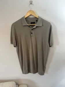 Porter & Ash Short Sleeve Sweater Polo Shirt, Beige, Men’s Medium - Picture 1 of 5