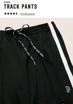 NUEVO CON ETIQUETAS $59 Victoria's Secret ROSA XL Pantalones de chándal Cremallera Tobillo Cordón Cintura   Foto 1 de 4