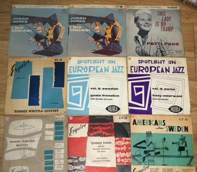 28x 1950s Jazz 7" vinyl discs - Swedish Esquire, Vogue, many rare Foto 1 de 3