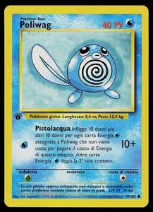 Pokemon Card - Poliwag 1st Edition Italian Base Set 59/102 Common - Picture 1 of 2