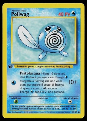 Pokemon Card - Poliwag 1st Edition Italian Base Set 59/102 Common - Image 1 of 2