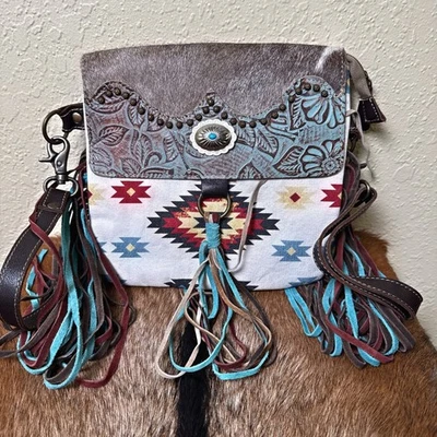 Bolso Myra Fluttering Vines Azteca Occidental Flecos Bolso Vaquera Occidental Rodeo Boho Foto 1 de 4
