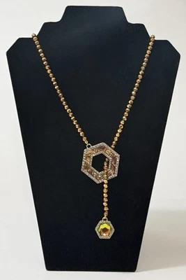 Collar Lariat con cuentas de cristal aurora boreal firmado por HEIDI DAUS Foto 1 de 4