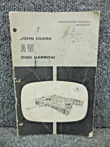 Manual de operador de grada de disco John Deere A W original de fábrica OEM OM-B25036 - Imagen 1 de 4