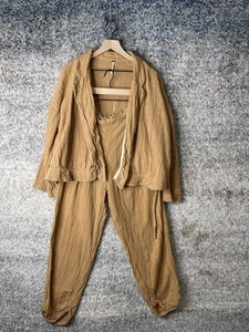 Free People Jacket Pants Set Womens Large Boho 2 Piece Relaxed Fit Outfit - Picture 1 of 12