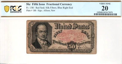 United States Fractional Currency Note 50c Cent 5th Issue Fr. 1381 PCGS VF 20 - Image 1 of 4