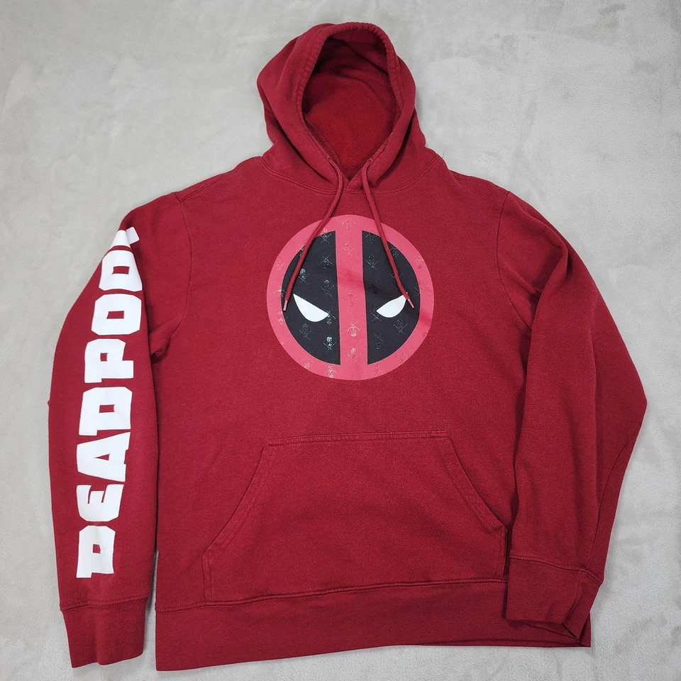 Marvel Deadpool Sudadera con Capucha Para Hombres Mediana Roja Pullover Sudadera Gráfica Manga Estampado Foto 1 de 4