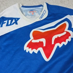Fox Racing 180 Motocross Jersey Mens Size M Blue White Off-Road Performance Logo - Bild 1 von 10