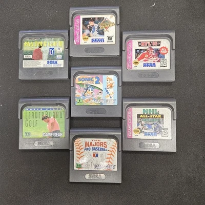 Sega Game Gear 7 Game Lot Sonic, NFL, NHL, MLB, PGA + - Image 1 of 4