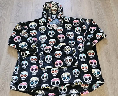 JERSEY THROWZY MARLO LORENZ CALAVERAS DE AZÚCAR NEGRAS "JUNIORS 1 talla se adapta a la mayoría" (nuevo con etiquetas) Foto 1 de 4