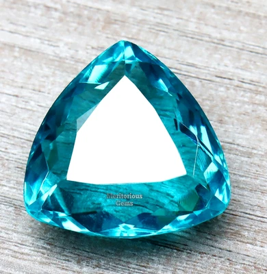 Turmalina Azul 78 Ct Piedras Preciosas Sueltas Certificadas Natural Corte Trillón Mejor Oferta Foto 1 de 4