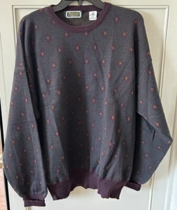 *Selten* Vintage BRITCHES OF GEORGETOWN 100% Wolle Rauten Pullover lila/grün Gr. XL - Bild 1 von 6