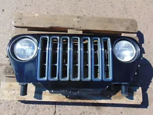 Jeep Wrangler Radiator Grill headlight panel TJ 97-06 Black + chrome trim lights - Picture 1 of 18