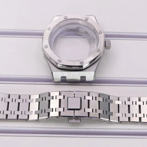 41mm Stainless steel Watch Case band Sapphire Glass For Seiko NH35 NH36 Movement - Picture 1 of 11