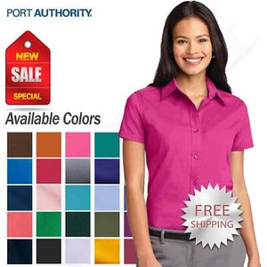 Port Authority Womens Short Sleeve Wrinkle Resistant Easy Care Collar Shirt L508 - Picture 1 of 38