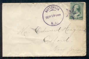 1888 BUTZVILLE, N.J. + ESTRELLA elegante en púrpura atado 3 ¢, golpes audaces - Imagen 1 de 1