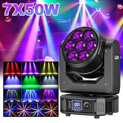 350W LED Moving Head Light RGBW Wash Beam Stage DJ Disco Show DMX Spot Lighting - Image 1 of 4