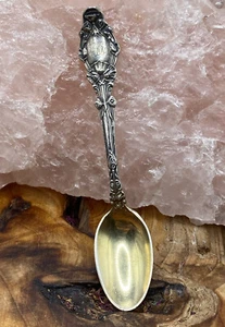 STERLING SILVER TWO TONED TEA SPOON - Picture 1 of 3