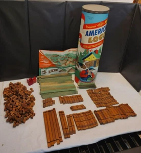 Vintage Halsam Original Hewn Square American Logs Set No. 88 Junior 300+ Pieces - Picture 1 of 17