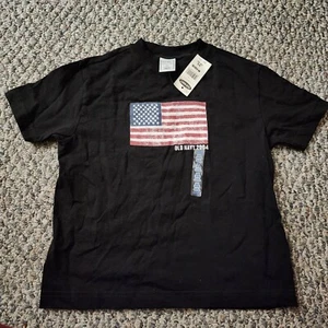 Vintage Old Navy Stars Stripes American Flag Kids Sz XS 4-5 T-shirt Black 2004 - Picture 1 of 5