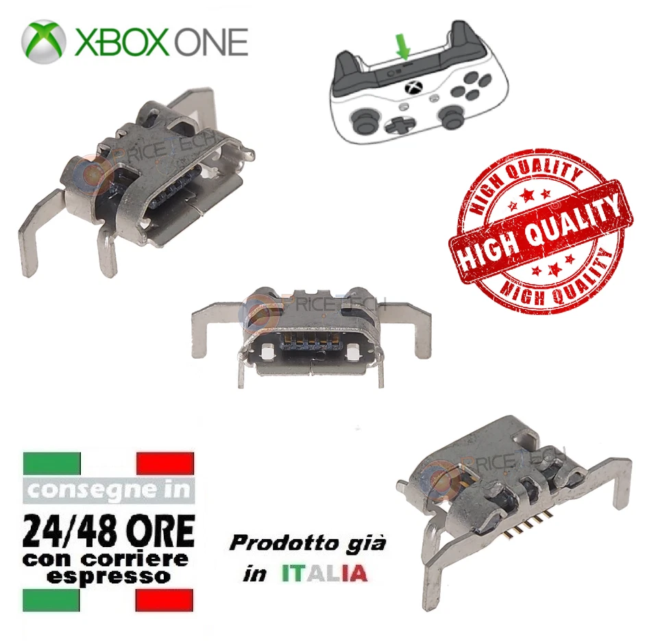 CONNETTORE DI RICARICA MICRO USB PER MICROSOFT XBOX ONE X-BOX CONTROLLER PORT - Immagine 1 di 1