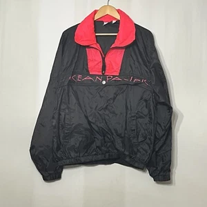 OP Ocean Pacific 90s Windbreaker Pullover Jacket Nylon Neon Pink Black XL Pouch - Picture 1 of 9