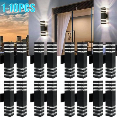 LTPAG Modern LED Up Down Wall Light Sconce Dual Head Lamp Fixtures Outdoor Waterproof