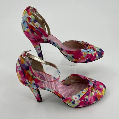 K9 Rocket Dog WOMENS Pink Floral Ankle Strap Buckle 3.9" Pumps Heels SIZE 9M - Image 1 of 4