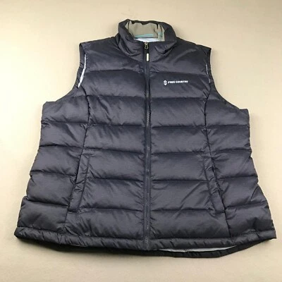 Free Country Jacket Women XXL Blue Full Zip Lined Waterfowl Down Filled Quilted - Image 1 of 4