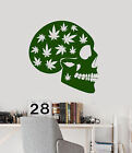 Autocollants muraux vinyle chanvre cannabis hippie crâne chambre (3213ig)