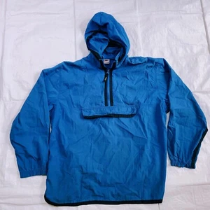 Chaqueta con Capucha Rompevientos Vintage Años 90 NIKE para Hombre 1/4 Cremallera Azul Talla Grande/XL - Imagen 1 de 10