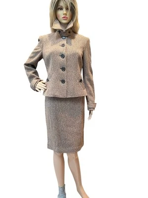 Ralph Lauren Mujer Falda Traje 6 Beige/Marrón, Mezcla Lana  Foto 1 de 4