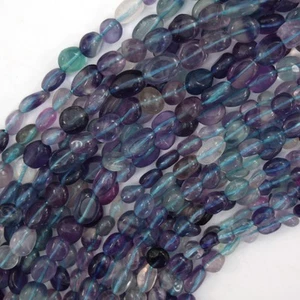 Natural Rainbow Fluorite Pebble Nugget Beads 15.5" Strand 6-8mm 7-9mm - Picture 1 of 3