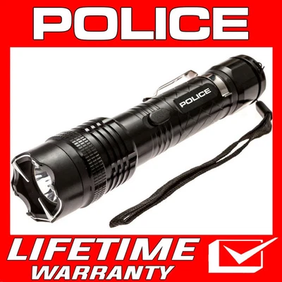 POLICE Stun Gun 1158 Heavy Duty Metal Rechargeable LED Flashlight