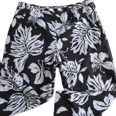 Pantalones florales hawaianos vintage Evan-Picone para mujer talla 18 bolsillos algodón/spandex Foto 1 de 4