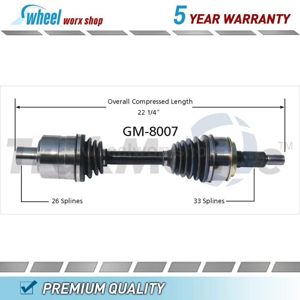 Front Left CV Axle Shaft CV Joint for Chevrolet Astro 4.3L AWD 1997-2002 - Image 1 of 1