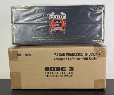 NIB Code 3 #13055 American LaFrance 900 TDA San Francisco Fire Truck 4 1/64 - Image 1 of 4