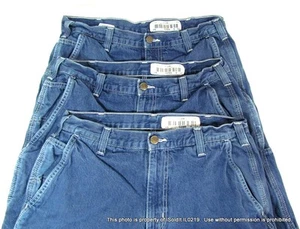 LOT 3 MENS CARHART Blue Denim Cargo Work JEANS SZ 32 / 30 - Picture 1 of 5