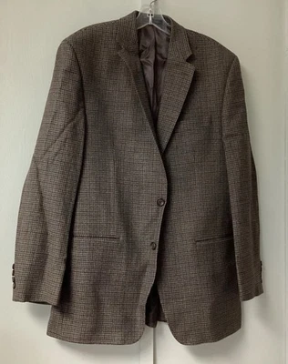 Blazer Abrigo Deportivo Lauren By Ralph Lauren Para Hombres Talla 42L Marrón Lana Espiga Foto 1 de 4