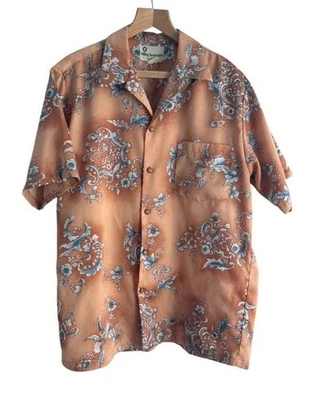 Camisa hawaiana tropical azul con botones talla L ropa deportiva navideña de colección para hombre Foto 1 de 4