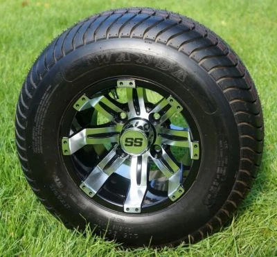 10" TEMPEST MACHINED GOLF CART WHEELS & 205/65-10 COMFORTRIDE TIRES - SET OF 4 - Image 1 of 3