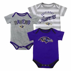 Baltimore Ravens 3 piezas Creeper Set bebé bebé - Imagen 1 de 1