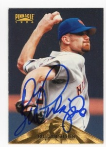 SIGNED BASEBALL CARD AUTO NEW YORK METS BILL PULSIPHER 1996 PINNACLE #2