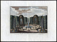 Antique Print-HEDGE MAZE-NOBLEMEN-FOUNTAIN-GARDEN-Remshart-Decker-1711