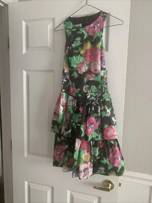 Vtg 80s Contempo Casuals Dress Size 3/4 Floral Fit n Flare - Image 1 of 4